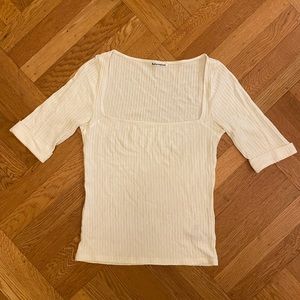 Reformation white 3/4 sleeve top